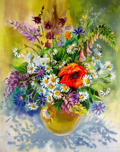 Ботаническая живопись Лаванда