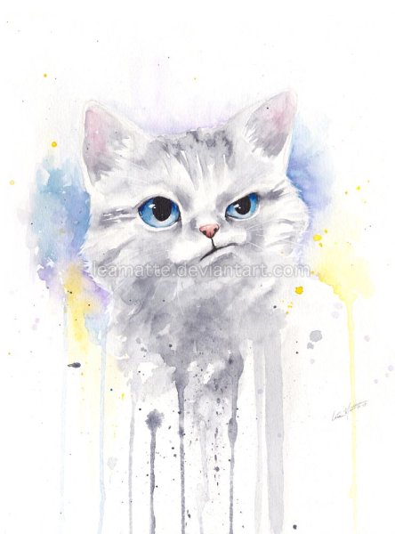 Кошечка акварель