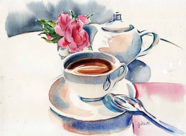 Акварельный набросок кофе