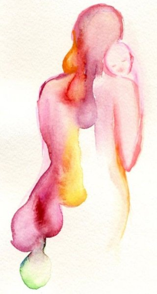 Стив Хэнкс акварель мать и дитя