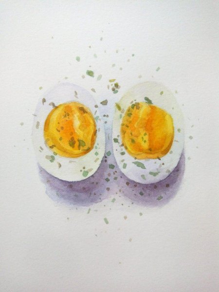 Акварельные иллюстрации еды