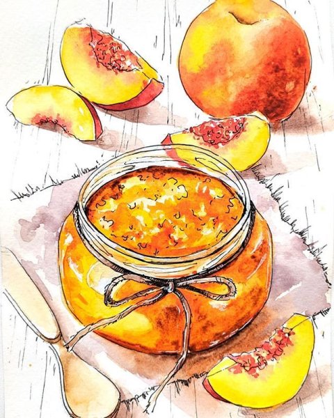 Акварельные иллюстрации еды