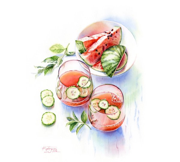 Еда акварелью