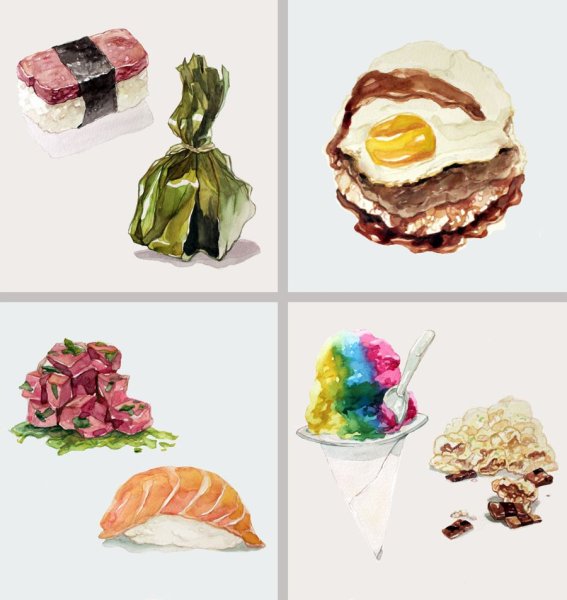 Еда акварелью