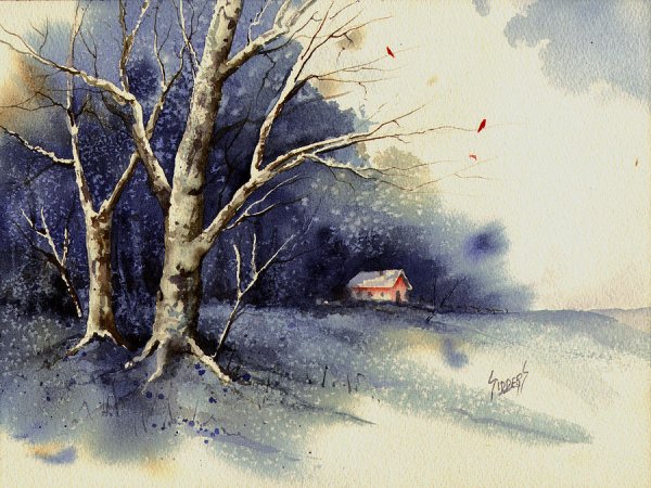 Акварельная зима