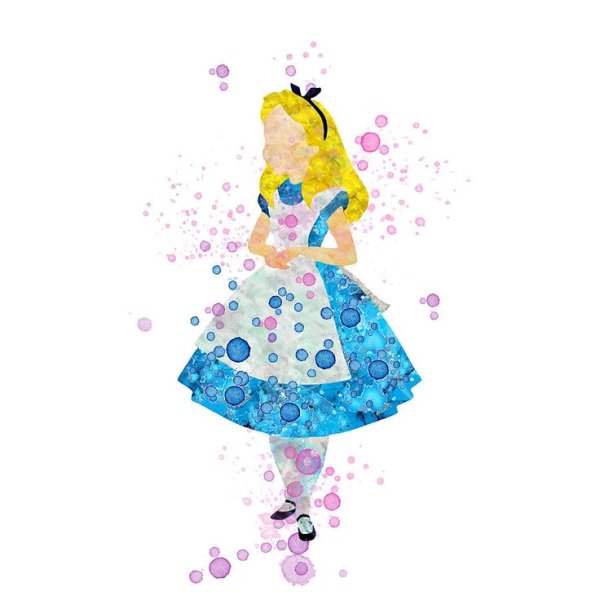 Алиса в стране чудес акварель