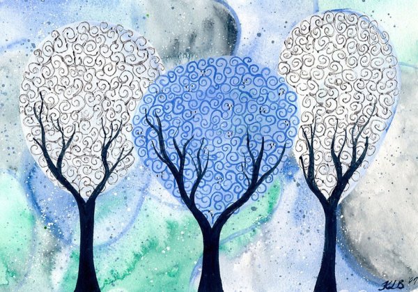 Сугробы снега акварель