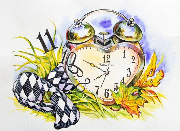 Акварель лес Алиса в стране чудес