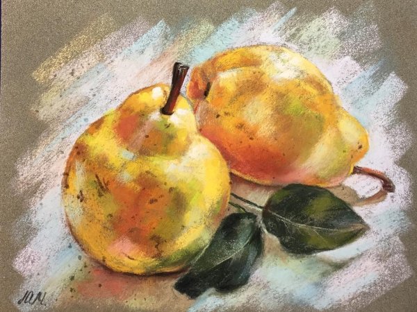 Натюрморт с фруктами акварелью