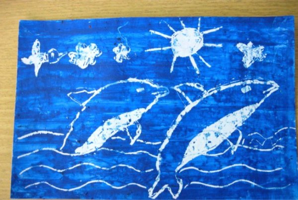 Рисование свечкой и красками