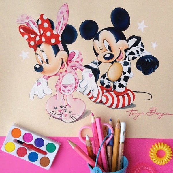 Красивые рисунки Минни Маус