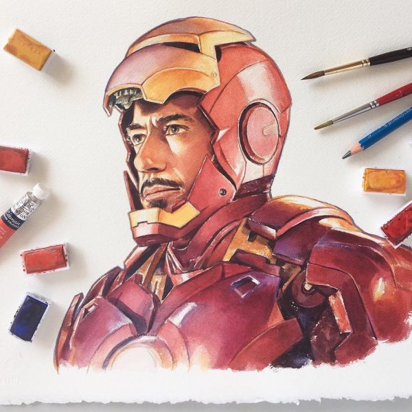 Железный человек рисунок