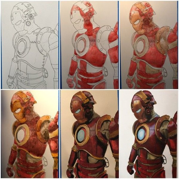 Железный человек красками