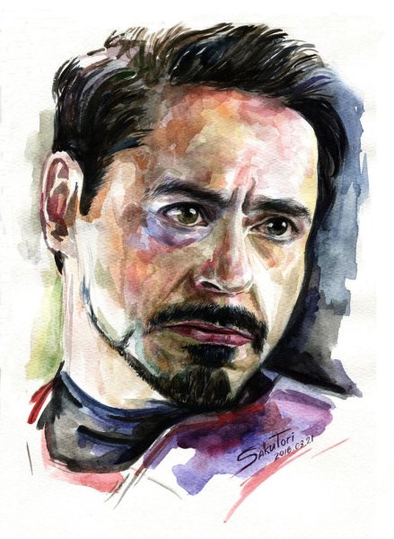 Герои Марвел акварелью