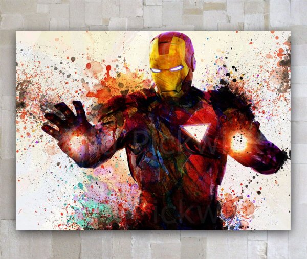 Постер человек паук акварель