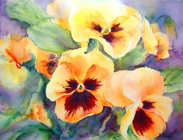 Художник Елена Вавилина Анютины глазки