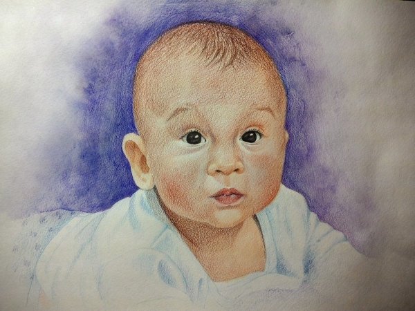 Портреты детей акварелью