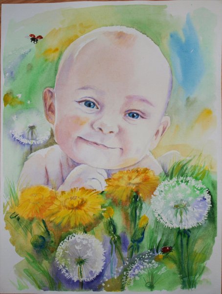 Рисунки акварелью для детей