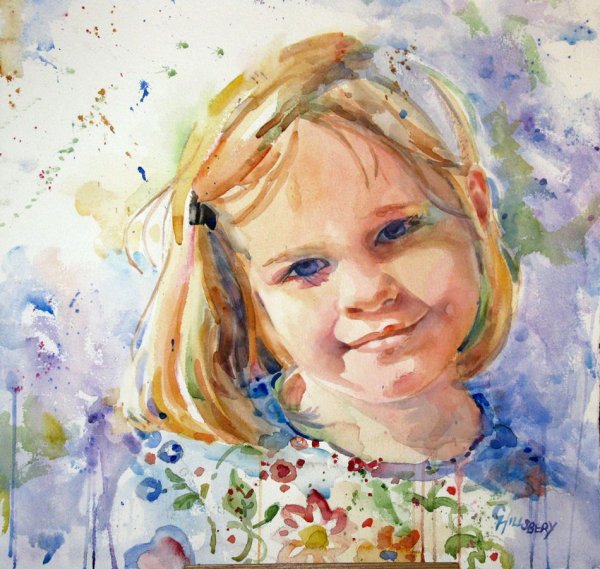 Акварельные портреты детей