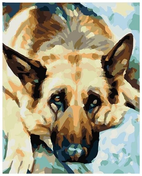 Собака гуашью