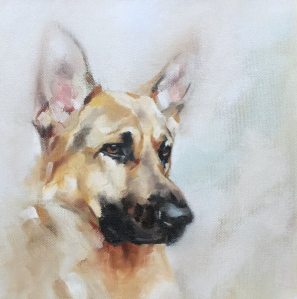 Портрет собаки акварелью