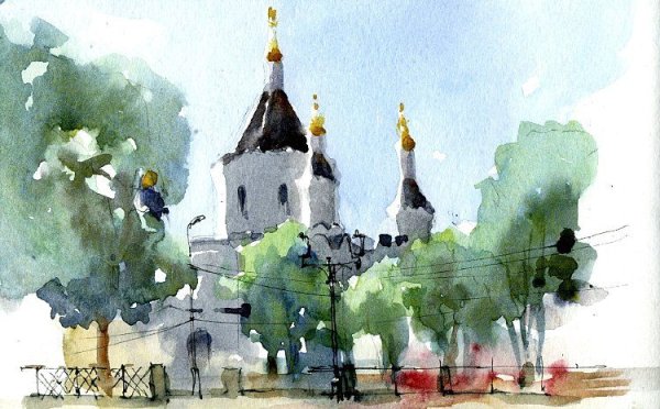 Живопись акварель пленэр архитектура