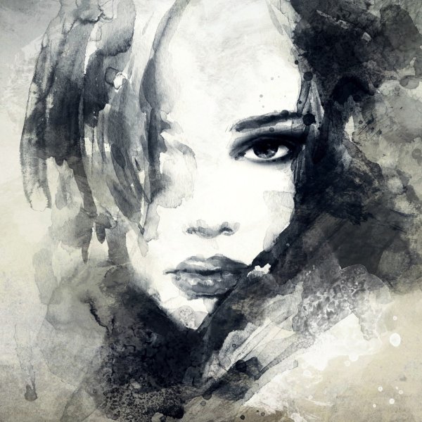 Черно белые портреты живопись