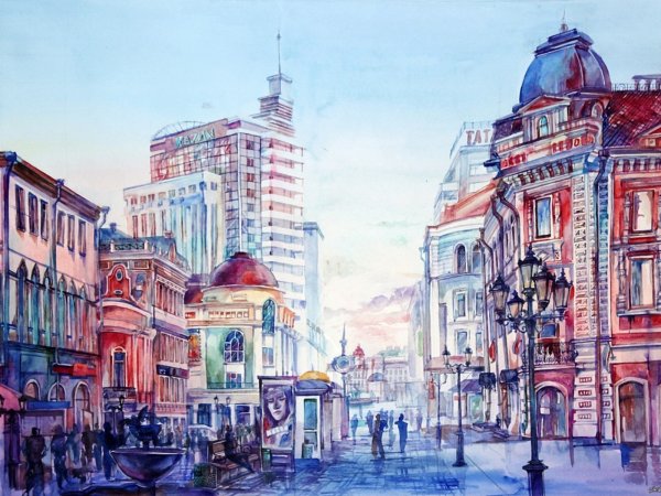 Казань акварель архитектура Казани акварель