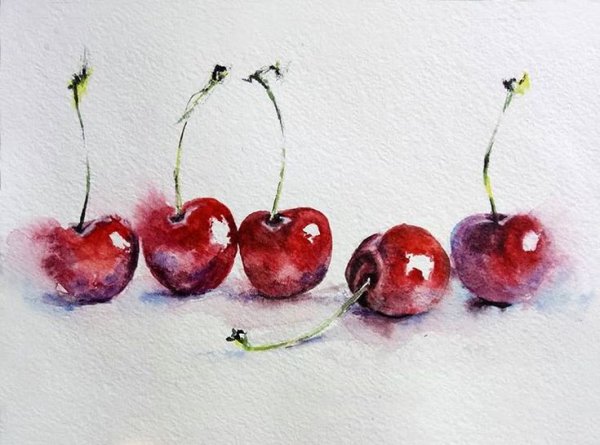 Ягоды акварелью