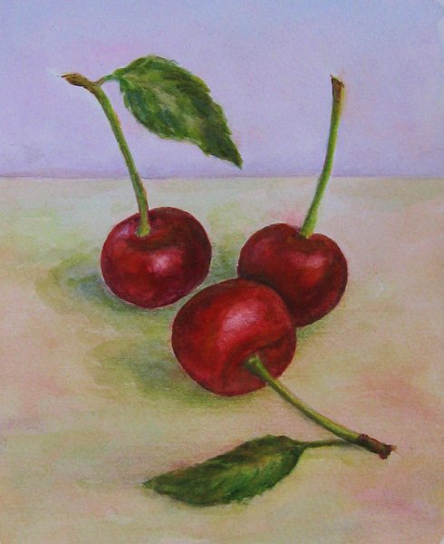 Вишенка акварель