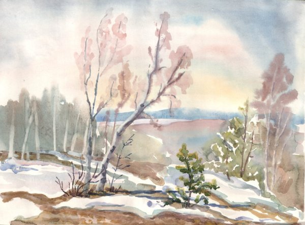 Весна акварель