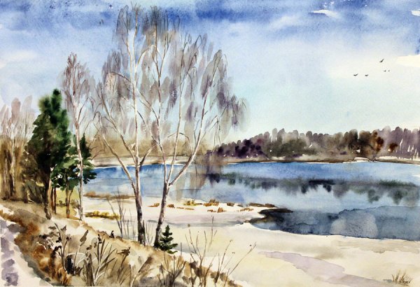 Весна акварель