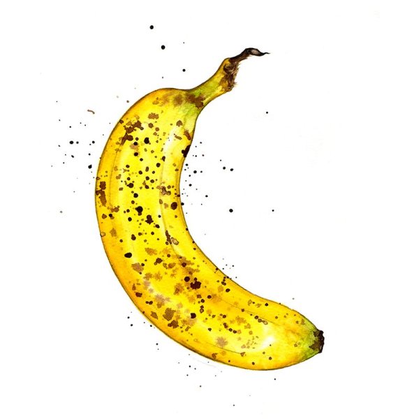 Нарисовать банан акварелью
