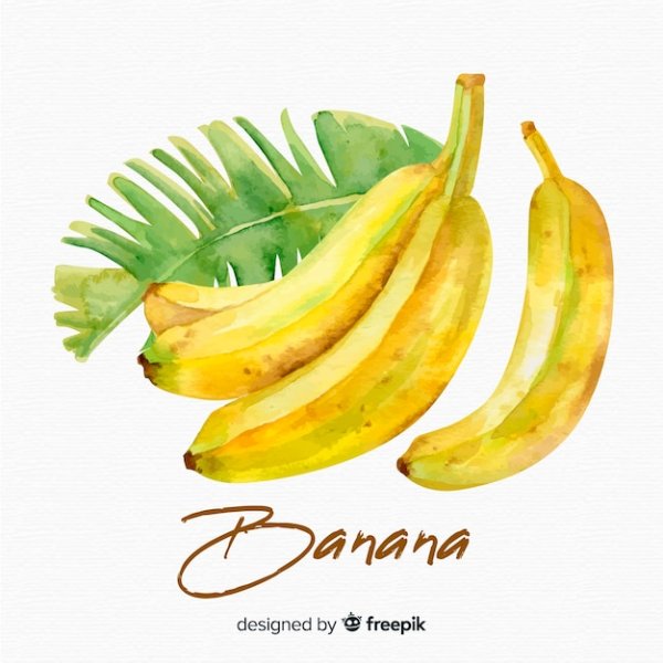 Банан акварелью