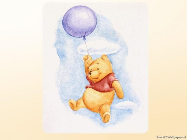 Винни пух Дисней акварель