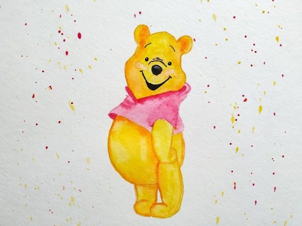Винни пух гуашью