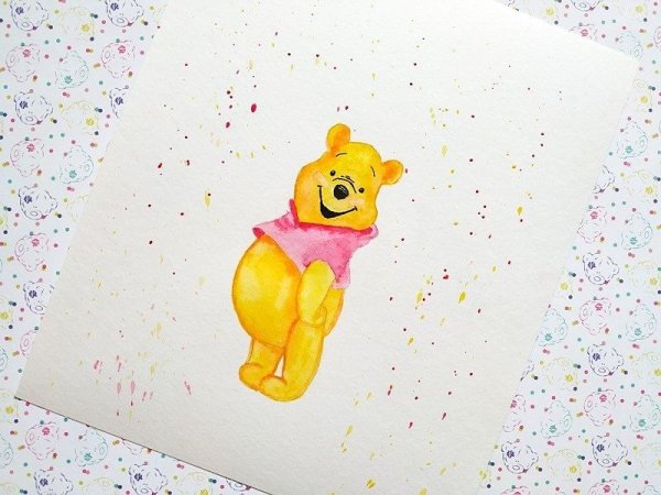 Винни пух акварель