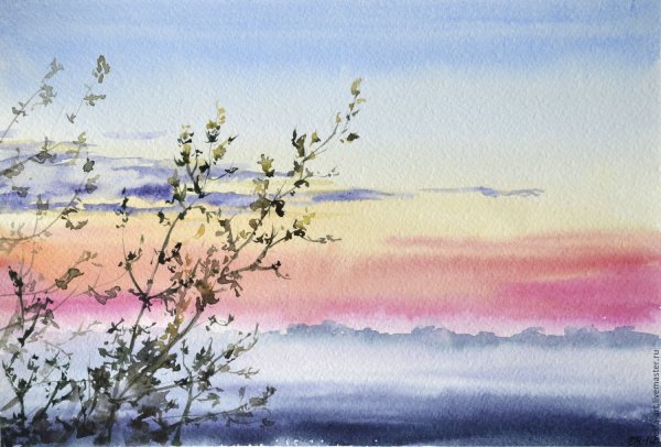 Зарисовки пейзажа акварелью