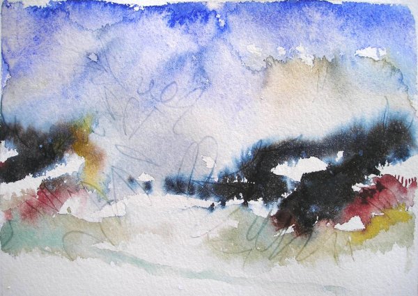 Тревога акварель