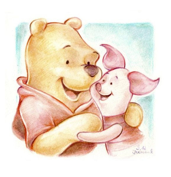 Винни пух цветными карандашами