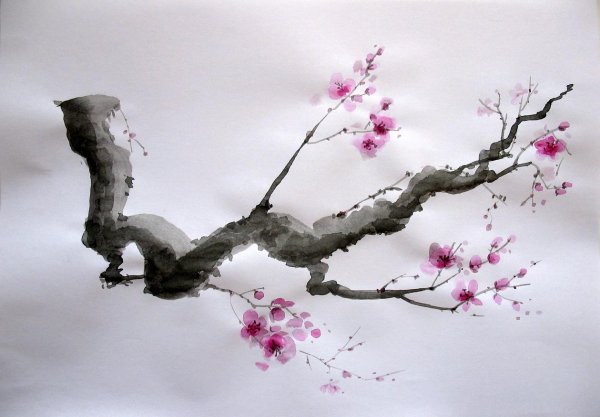 Японская живопись ветка