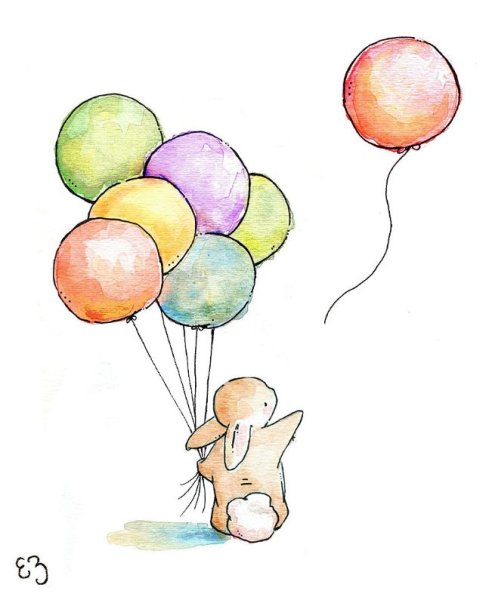 Иллюстрации с воздушными шарами