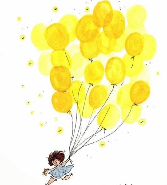 Акварельный скетч воздушный шар