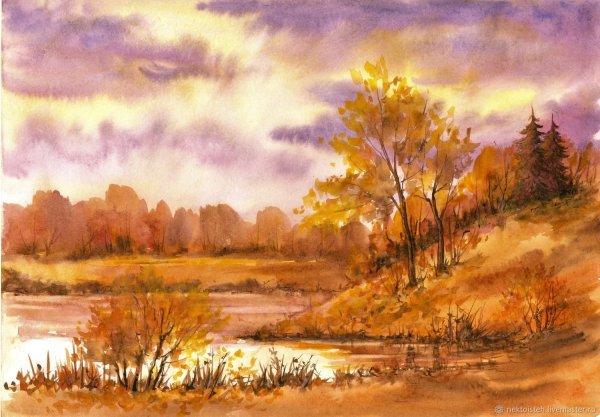 Осень акварель