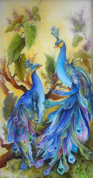 Птица Феникс батик