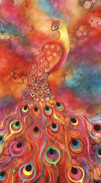 Птица Феникс батик