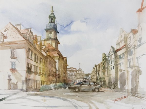 Город акварелью