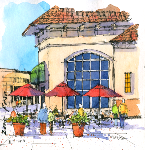 Скетч городской пейзаж