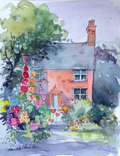 Домик акварель