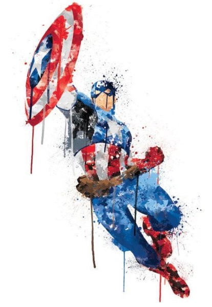 Капитан Америка акварель